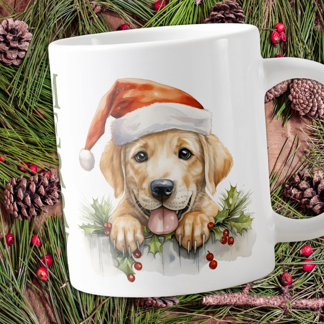 Labrador Retriever Santa Dog Christmas Puppy Jumbo-Tasse (Von Creator hochgeladen)