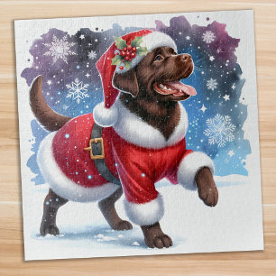 Labrador Retriever Santa Dog Christmas Puppy Puzzle
