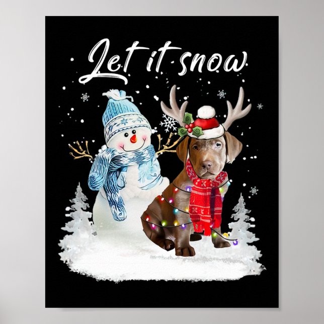 Labrador Retriever Santa Dog Christmas Snowman Xma Poster (Vorne)