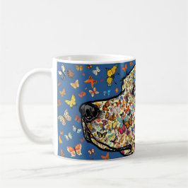 Labrador Retriever Schmetterlings-Hundekunst | Gel Kaffeetasse