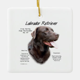 Labrador Retriever (Schokolade) Historisches Desig Keramikornament