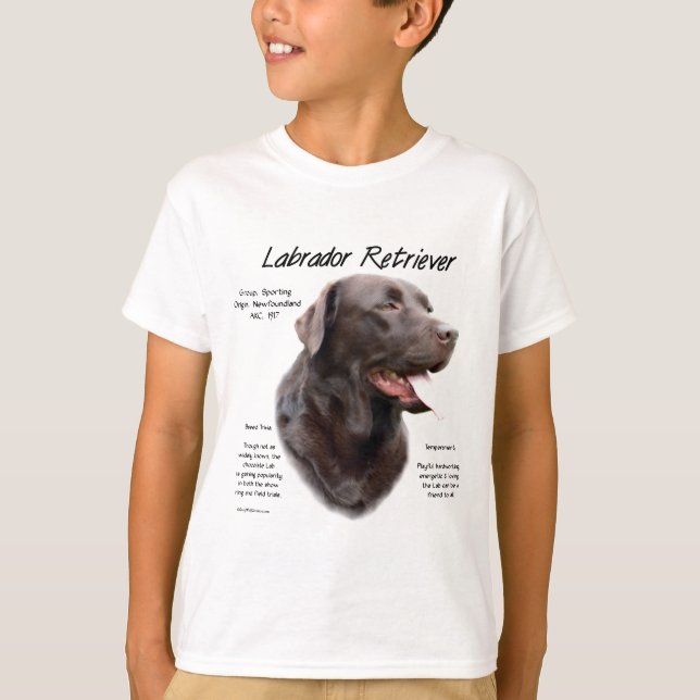 Labrador Retriever (Schokolade) Historisches Desig T-Shirt (Vorderseite)