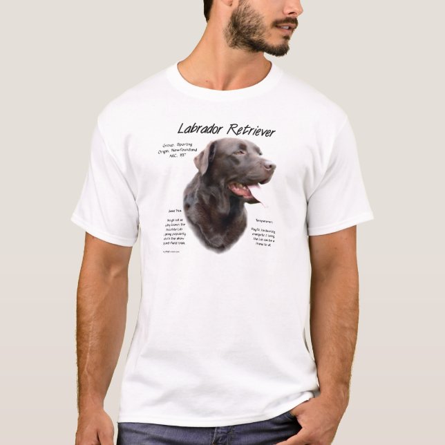 Labrador Retriever (Schokolade) Historisches Desig T-Shirt (Vorderseite)
