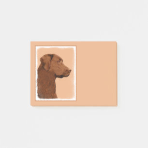 Labrador Retriever (Schokolade) Malerei - Hundekun Post-it Klebezettel
