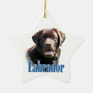 Labrador Retriever (Schokolade) Name Keramik Ornament