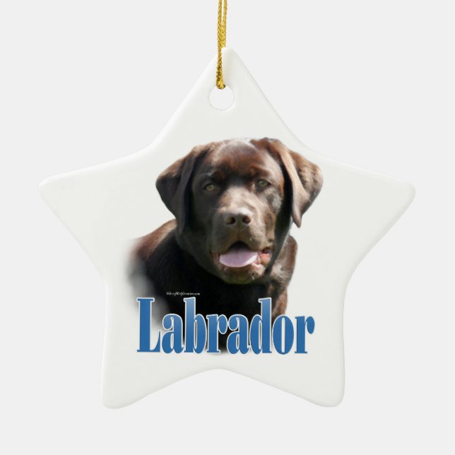 Labrador Retriever (Schokolade) Name Keramik Ornament (Vorne)