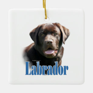 Labrador Retriever (Schokolade) Name Keramikornament