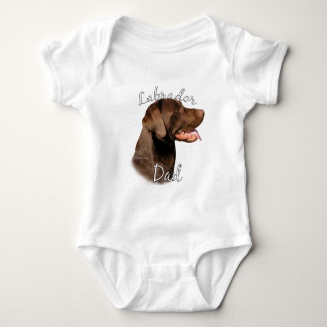 Labrador Retriever (Schokolade) Vater 2 Baby Strampler (Vorderseite)