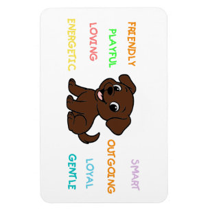 Labrador Retriever Schokoladen-Cartoon-Merkmale Magnet