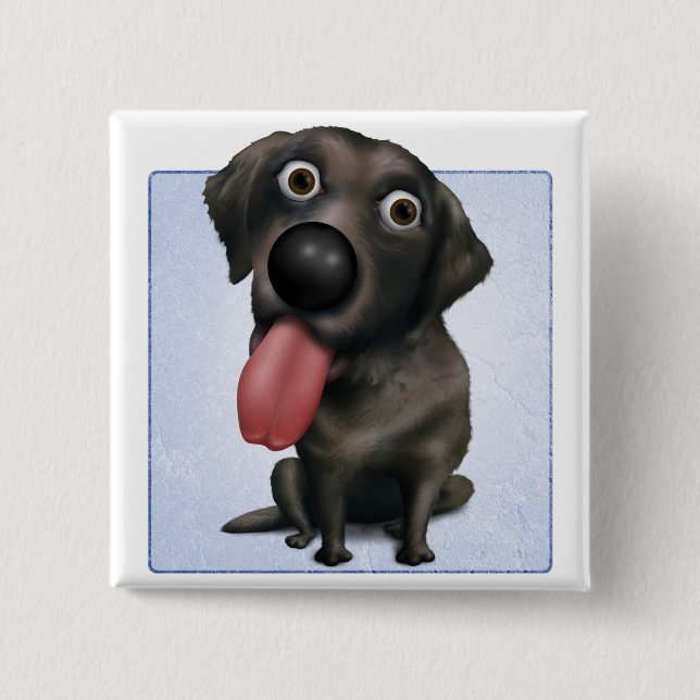 Labrador Retriever (schwarz) Button (Vorderseite)