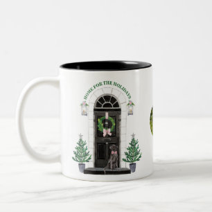 Labrador-Retriever-Schwarz-Labrador-Zuhause für Zweifarbige Tasse