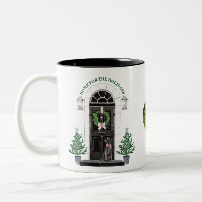 Labrador-Retriever-Schwarz-Labrador-Zuhause für Zweifarbige Tasse (Links)