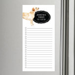 Labrador Retriever Shopping List Magnetic Notepad Magnetischer Notizblock<br><div class="desc">Liebliche Sachen,  um Labrador Retriever Hund mit einem schwarzen Chalkboard Rahmen personalisiert mit Ihrem Namen zu holen.</div>
