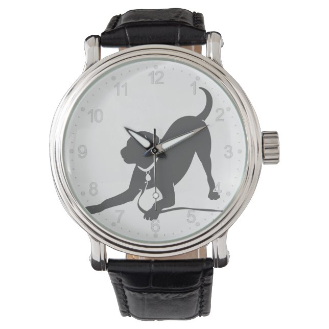 Labrador Retriever-Silhouette Armbanduhr (Vorderseite)