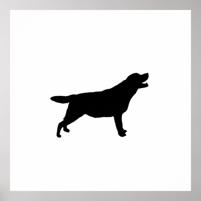 Labrador Retriever Silhouette Liebe Hunde Poster (Vorne)