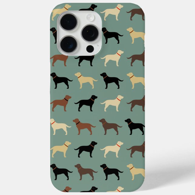 Labrador Retriever Silhouette Muster Labrador Case-Mate iPhone Hülle (Rückseite)