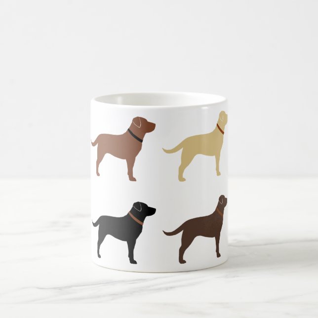 Labrador Retriever Silhouette Muster Labrador Kaffeetasse (Mittel)