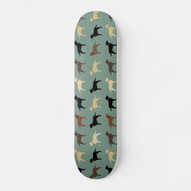 Labrador Retriever Silhouette Muster Labrador Skateboard (Vorderseite)