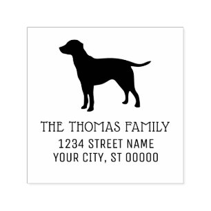Labrador Retriever Silhouette Name Address Permastempel