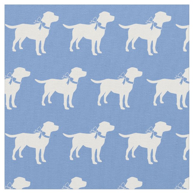 Labrador Retriever Silhouette Pet Light Blue Stoff (Nahaufnahme)