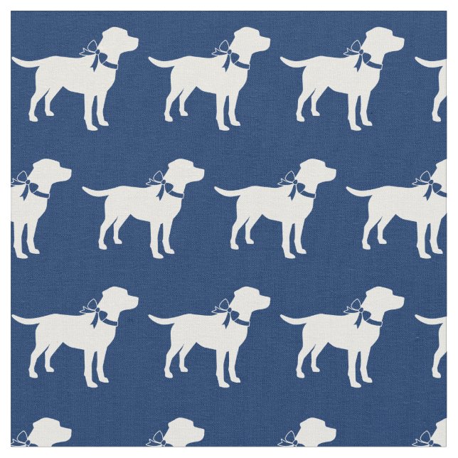Labrador Retriever Silhouette Pet Navy Blue Stoff (Nahaufnahme)