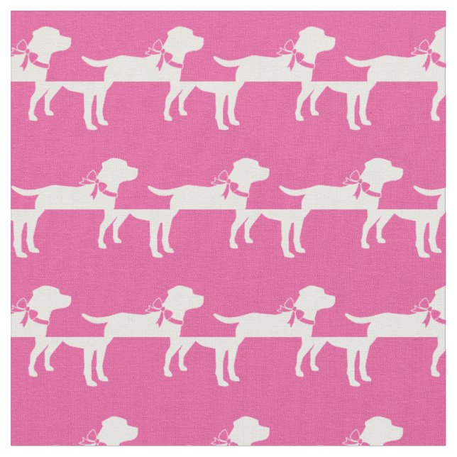 Labrador Retriever Silhouette Pet Pink Stoff (Nahaufnahme)
