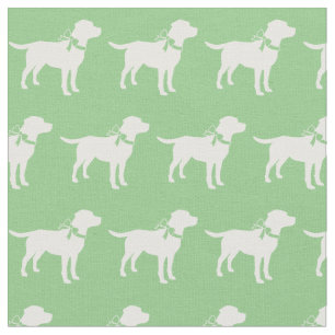 Labrador Retriever Silhouette Pet Sage Green Stoff