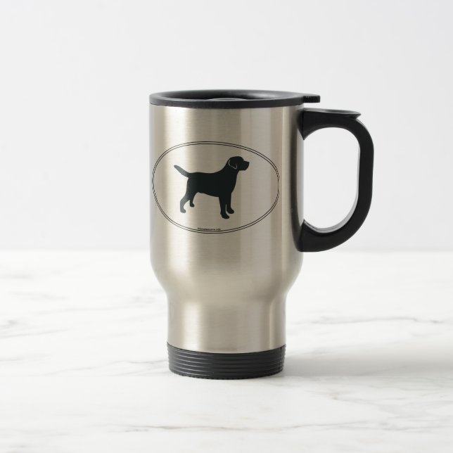 Labrador-Retriever-Silhouette Reisebecher (Rechts)
