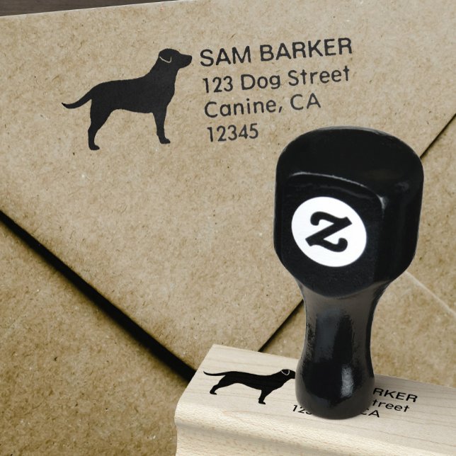 Labrador Retriever Silhouette Rücksendeadresse Gummistempel (Von Creator hochgeladen)