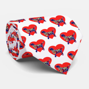 Labrador Retriever Silhouette Valentine White Krawatte
