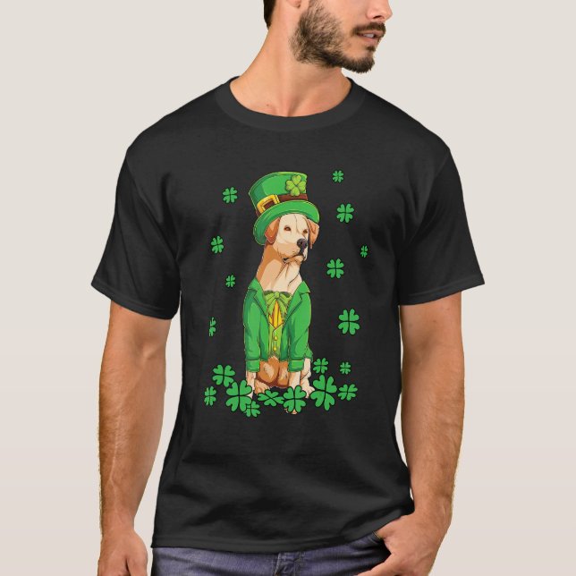 Labrador Retriever St Patrick's Day Kleeblatt Dog  T-Shirt (Vorderseite)
