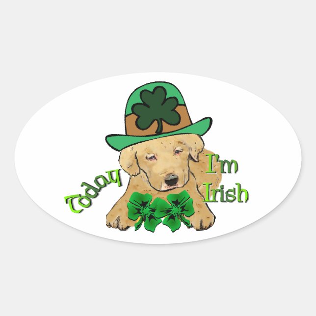 Labrador Retriever St Pattys Ovaler Aufkleber (Vorderseite)
