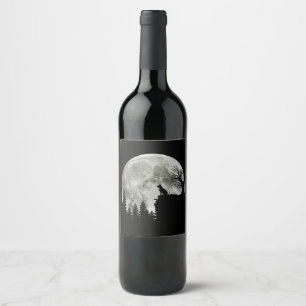 Labrador Retriever Stand on Mountain Halloween Weinetikett