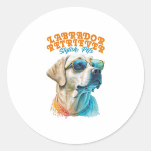 Labrador Retriever Stilvolle Haustiere Runder Aufkleber