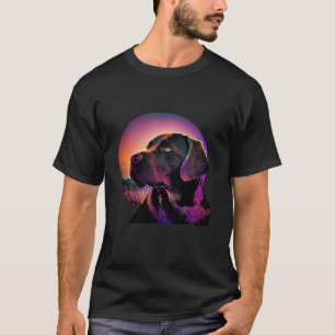 Labrador Retriever Synthwave 80er Retrowave-Ästhet T-Shirt