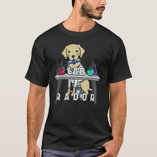 Labrador Retriever T-Shirt Labrador Der Chemiker (Vorderseite)
