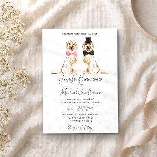 Labrador Retriever Thema Pfote Herz Hund Hochzeit Einladung