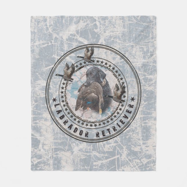 Labrador Retriever Throw Pillow Beverage Coaster Fleecedecke (Vorderseite)
