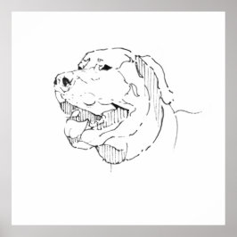 Labrador Retriever Tinten-Wandkunst Poster