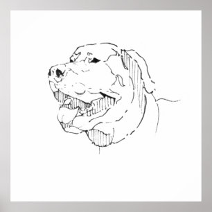 Labrador Retriever Tinten-Wandkunst Poster
