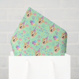 Labrador Retriever Tissue Paper in Green Seidenpapier