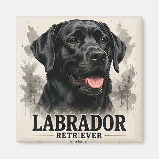 Labrador Retriever Treuer Familienhund Porträt Kun Magnet