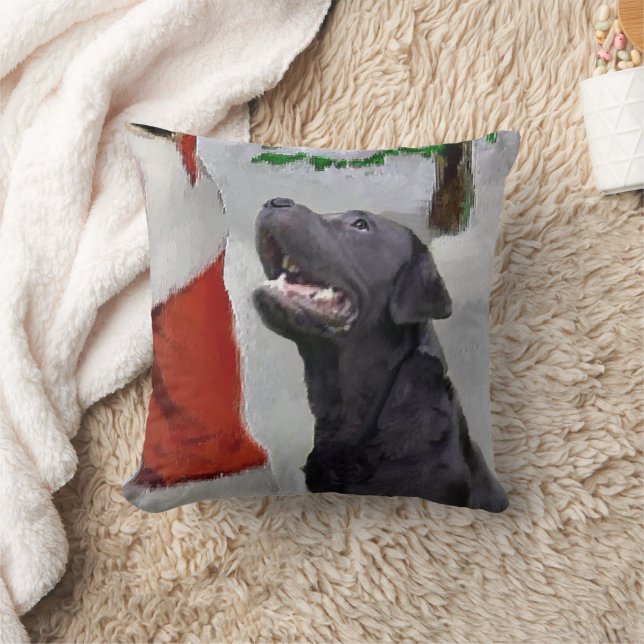 Labrador Retriever trifft Weihnachten Kissen (Decke)