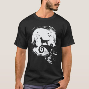 Labrador Retriever und Mond Halloween-Kostüm Hund T-Shirt