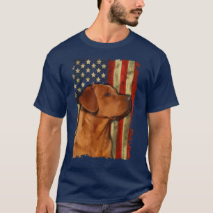 Labrador Retriever US Flag Vorne Für Roten Labrado T-Shirt