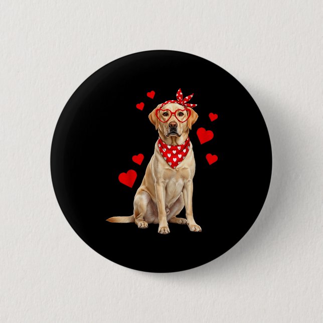 Labrador Retriever Valentines Day Dog Lover Heart  Button (Vorderseite)