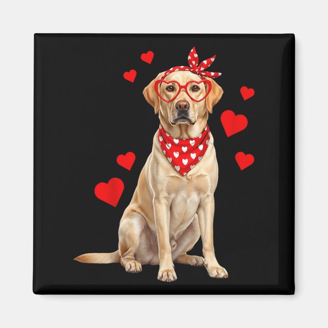 Labrador Retriever Valentines Day Dog Lover Heart  Magnet (Vorne)