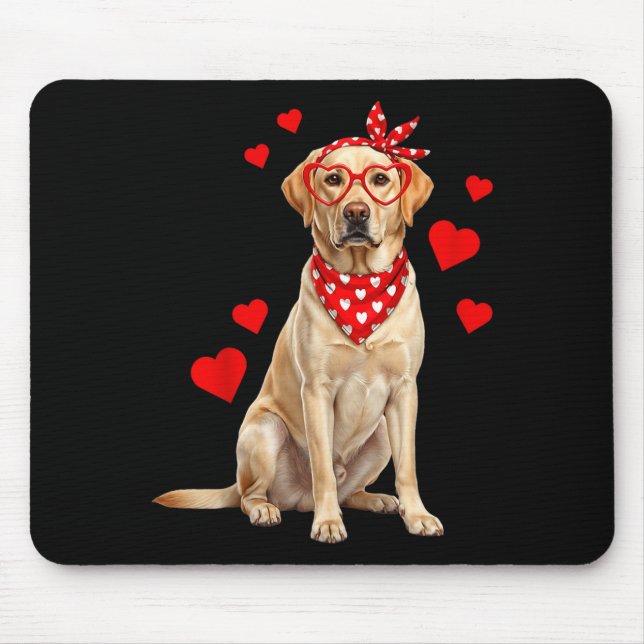Labrador Retriever Valentines Day Dog Lover Heart  Mousepad (Vorne)