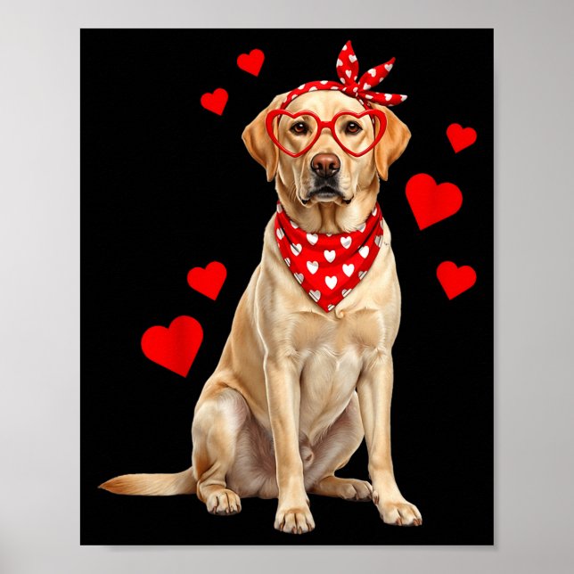 Labrador Retriever Valentines Day Dog Lover Heart  Poster (Vorne)