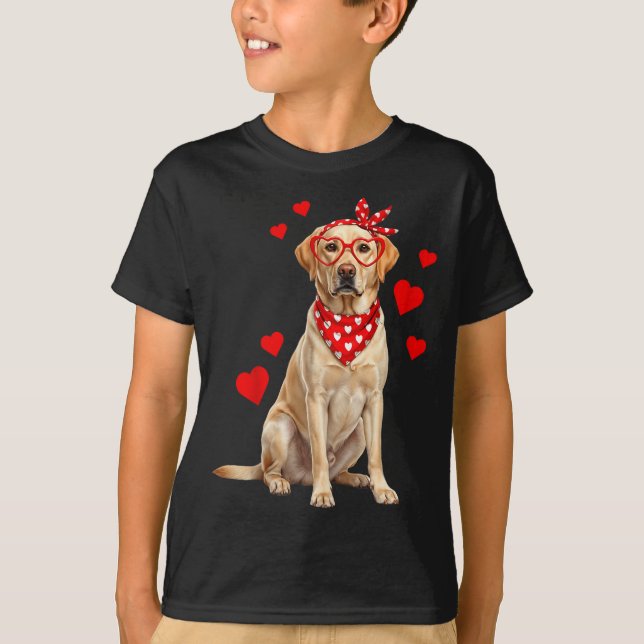 Labrador Retriever Valentines Day Dog Lover Heart  T-Shirt (Vorderseite)